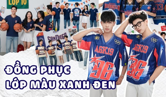 Gạo House may áo đồng phục lớp màu xanh đen