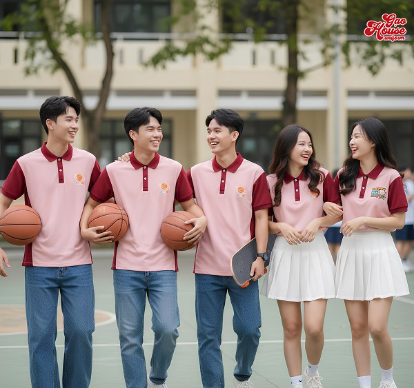 in áo đồng phục lớp màu hồng