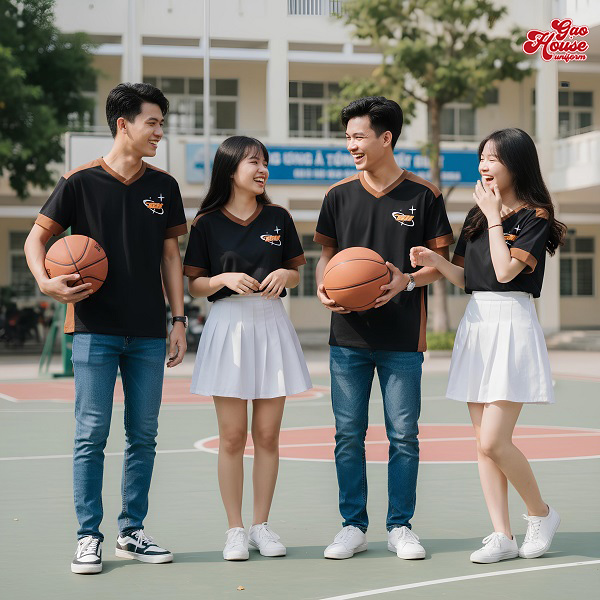 in áo lớp màu nâu