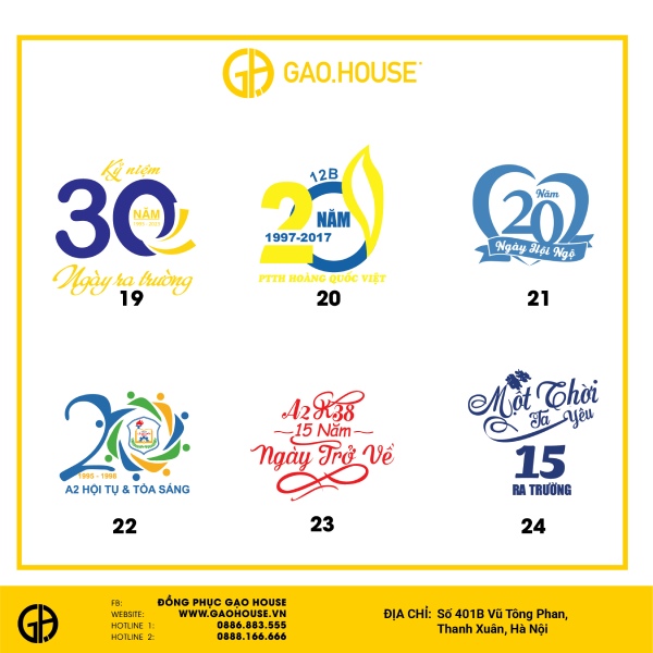 logo áo đồng phục họp lớp 30 năm