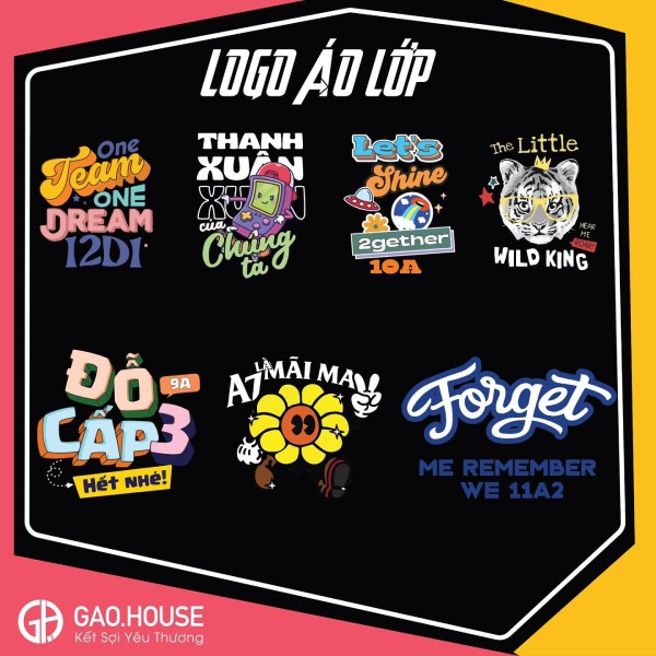 Logo áo lớp màu xanh đen