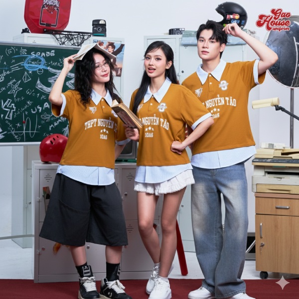 Mẫu áo đồng phục lớp màu vàng