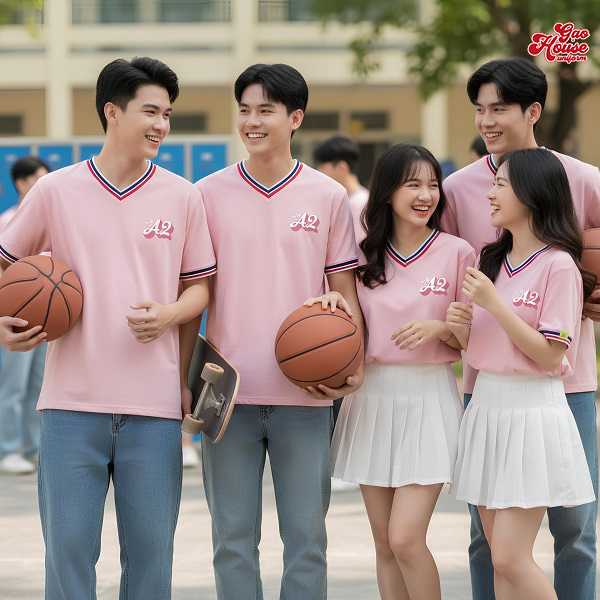 mẫu áo lớp màu hồng