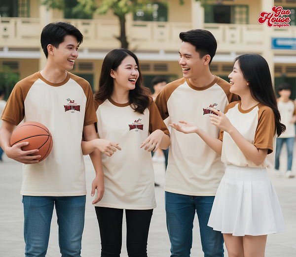 mẫu áo lớp màu nâu đất