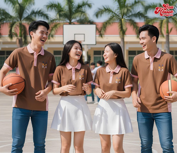 may áo lớp màu nâu