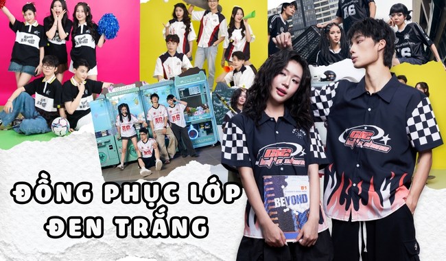 Gạo House may áo đồng phục lớp đen trắng