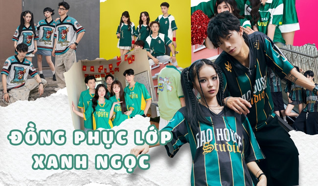 Gạo House may áo đồng phục lớp màu xanh ngọc