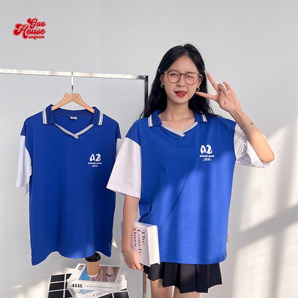 in áo lớp màu xanh dương