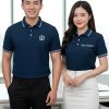 áo doanh nghiệp màu xanh than phối cổ line trắng