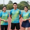 áo phông đồng phục nhóm 3d màu xanh gradient