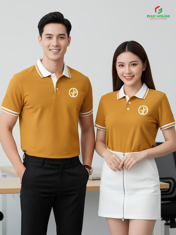áo polo doanh nghiệp màu vàng mù tạt