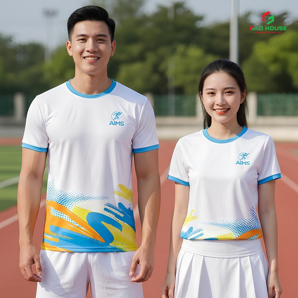 áo thun đồng phục nhóm 3d màu trắng