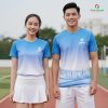 đồng phục nhóm 3d màu xanh dương phối trắng gradient