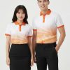 áo 3d công ty màu trắng phối cổ bẻ cam