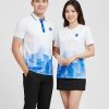 áo đồng phục 3d màu trắng xanh