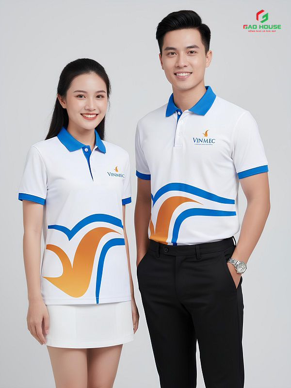áo đồng phục 3d vinmec màu trắng