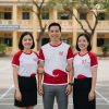 áo đồng phục họp lớp 20 năm màu trắng phối đỏ