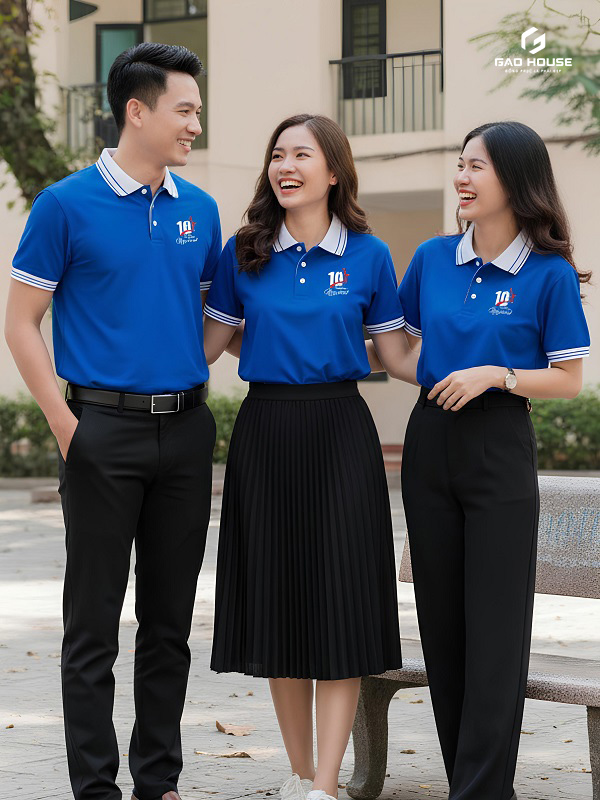 áo đồng phục họp lớp màu xanh dương
