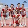 áo đồng phục nhóm có cổ màu đỏ trắng