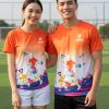 áo đồng phục thể thao 3d màu đỏ trắng