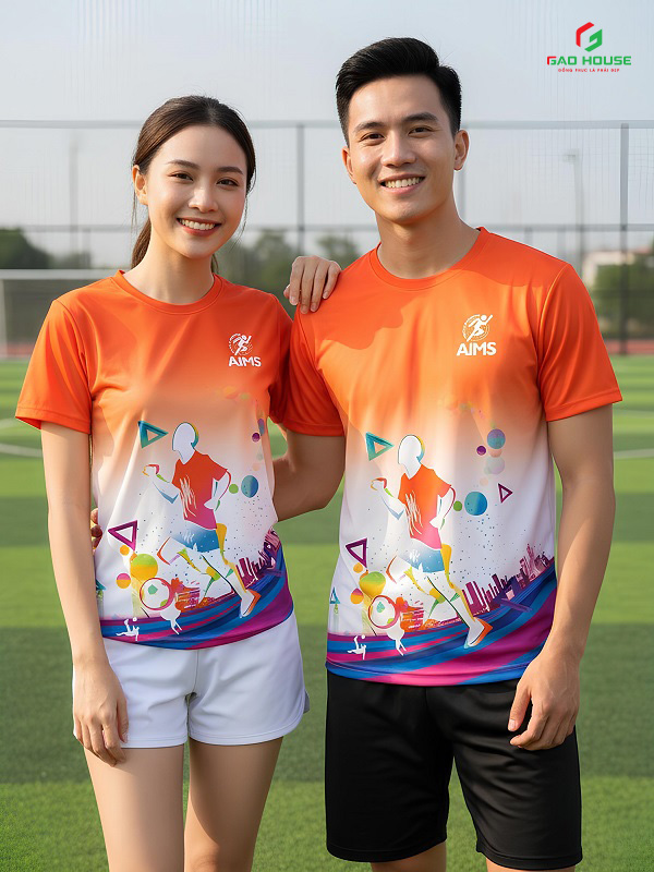 áo đồng phục thể thao 3d màu đỏ trắng