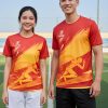 áo đồng phục thể thao 3d màu đỏ vàng