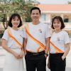 áo họp lớp 50 năm cổ tròn màu trắng cam