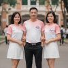 áo họp lớp 50 năm màu trắng hồng