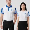 áo phông đồng phục 3d màu trắng phối xanh