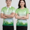 áo polo 3d màu xanh lá phối trắng