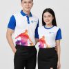 áo thun 3d đồng phục màu trắng phối tay xanh