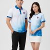 áo thun đồng phục 3d màu trắng phối xanh