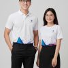 đồng phục 3d cổ bẻ màu trắng phối tím