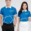 đồng phục áo phông 3d màu xanh trắng