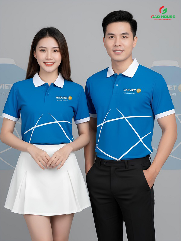 đồng phục áo phông 3d màu xanh trắng