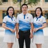 đồng phục họp lớp 10 năm màu trắng xanh