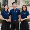 Thiết kế áo polo đồng phục xanh than trơn sang chảnh