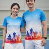đồng phục thể thao 3d màu xanh trắng