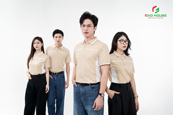 Áo đồng phục công ty màu be