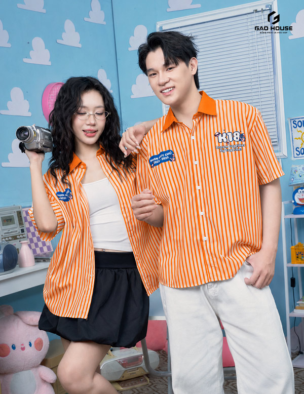 áo đồng phục lớp màu cam đào
