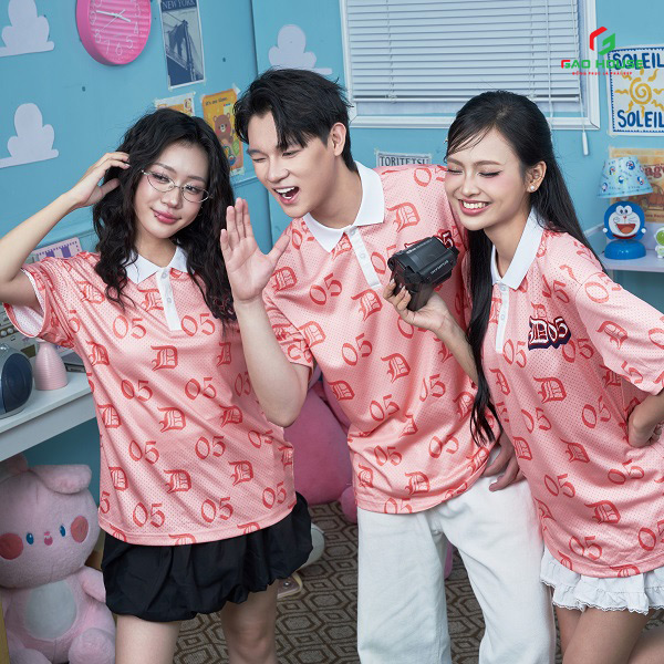 Áo đồng phục màu hồng cho học sinh
