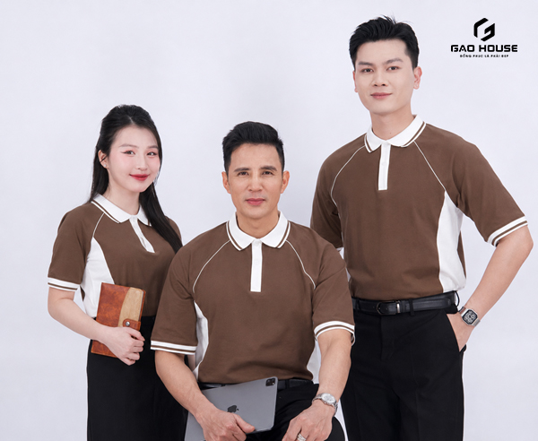 áo đồng phục màu nâu giá rẻ