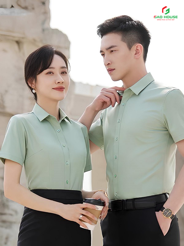 Áo đồng phục văn phòng sơ mi dài tay