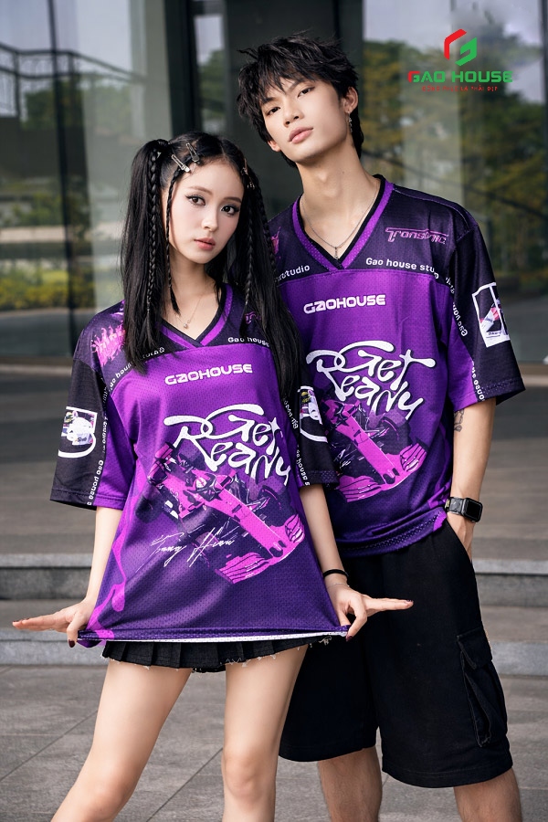 áo lớp màu tím jersey