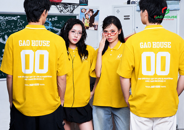 áo polo đồng phục lớp màu vàng