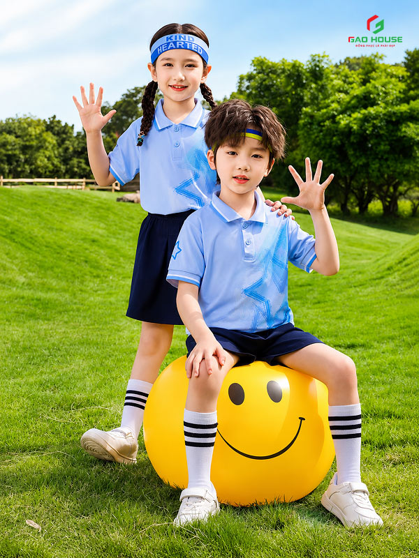 áo polo đồng phục mầm non màu tím