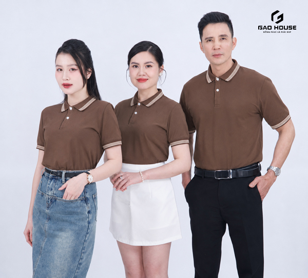 Áo polo đồng phục màu nâu