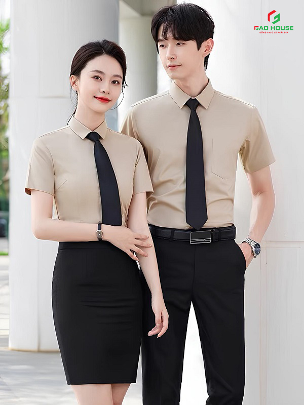 áo sơ mi công sở màu be