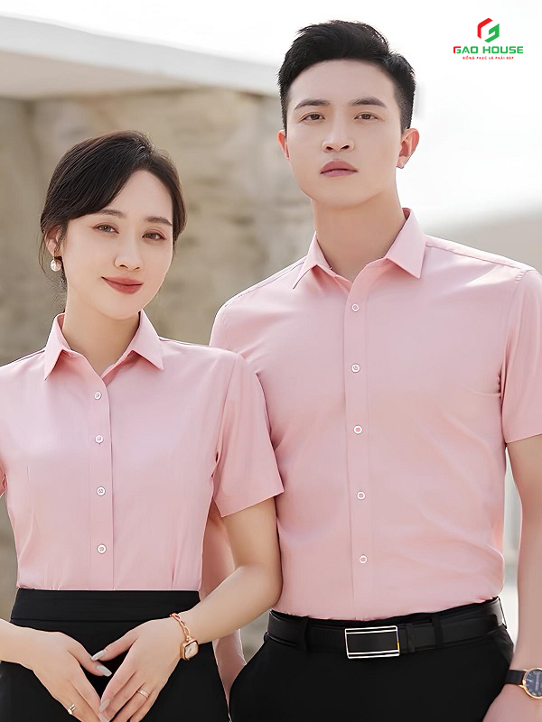 áo sơ mi công sở màu hồng
