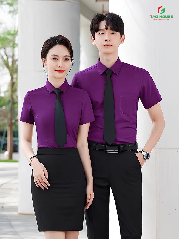 áo sơ mi màu tím đậm